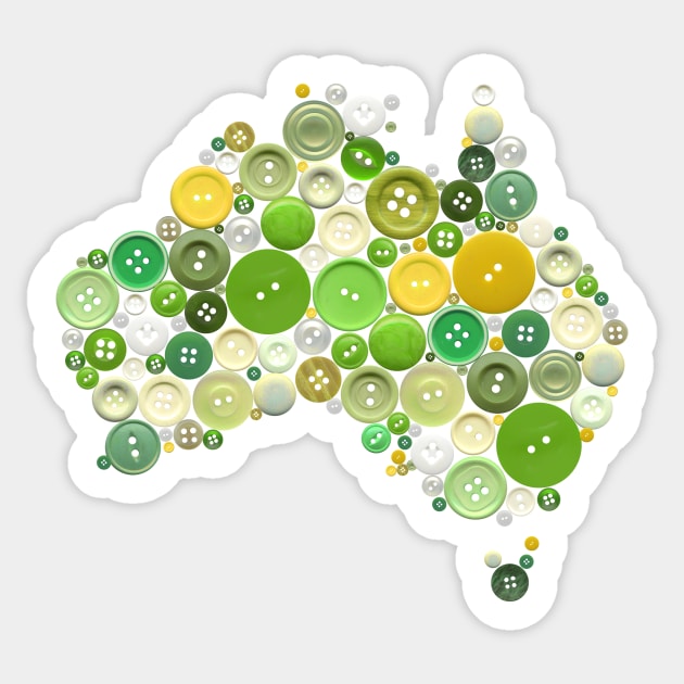 aussie buttons green and gold Sticker by creativemonsoon